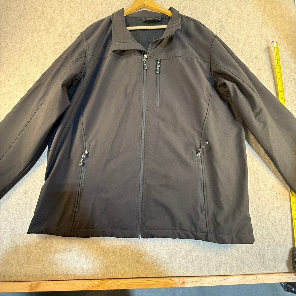 Swiss Tech Mens Softshell Jacket Black Full‎ Zip Fleece Lined Size 2XL 50-52